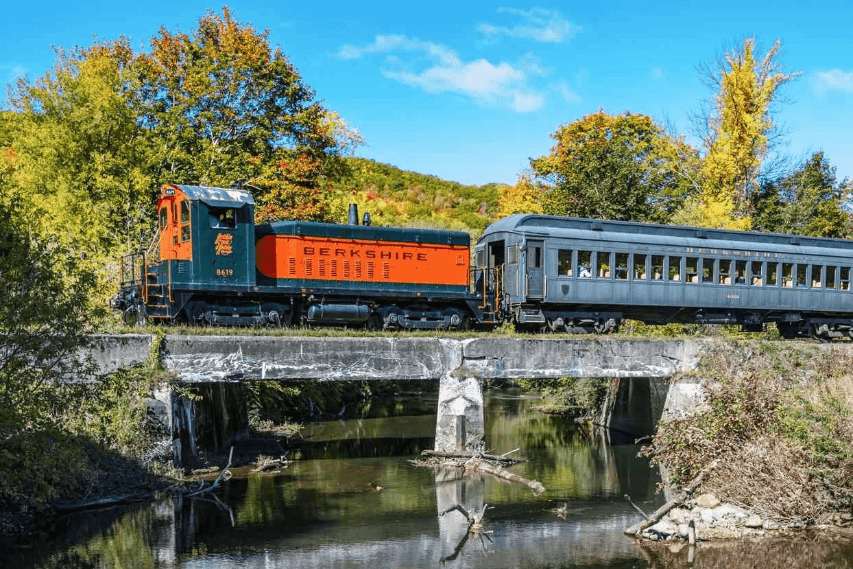 Train over bridge